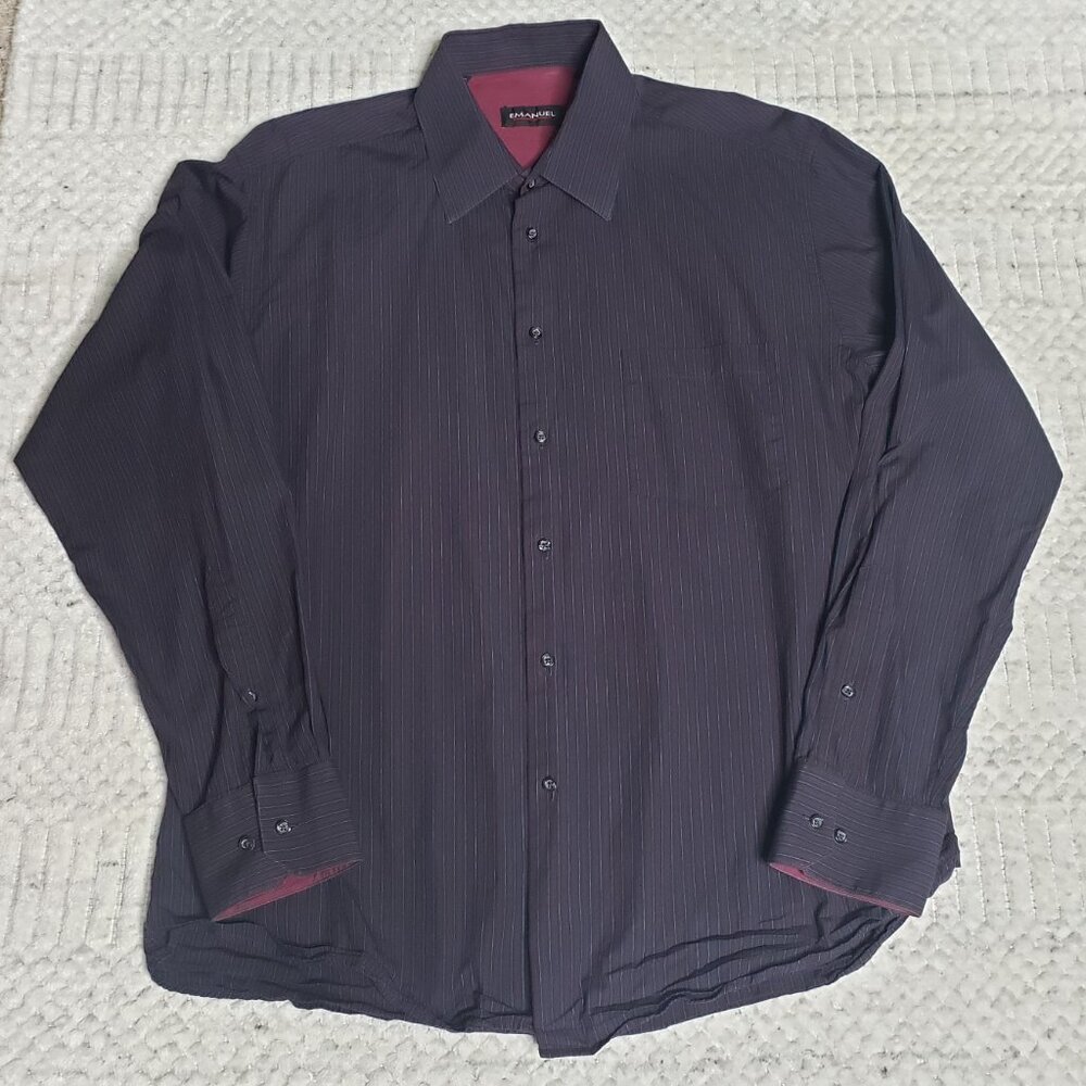 Emanuel Ungaro Men’s Stripe Long Sleeve Button‑Down Shirt Size XL - Picture 2 of 13